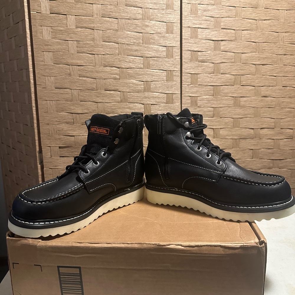 Harley-Davidson Men's Beau 6-Inch Black  Inside Zip D93135 Size 10.5 - Picture 6 of 8